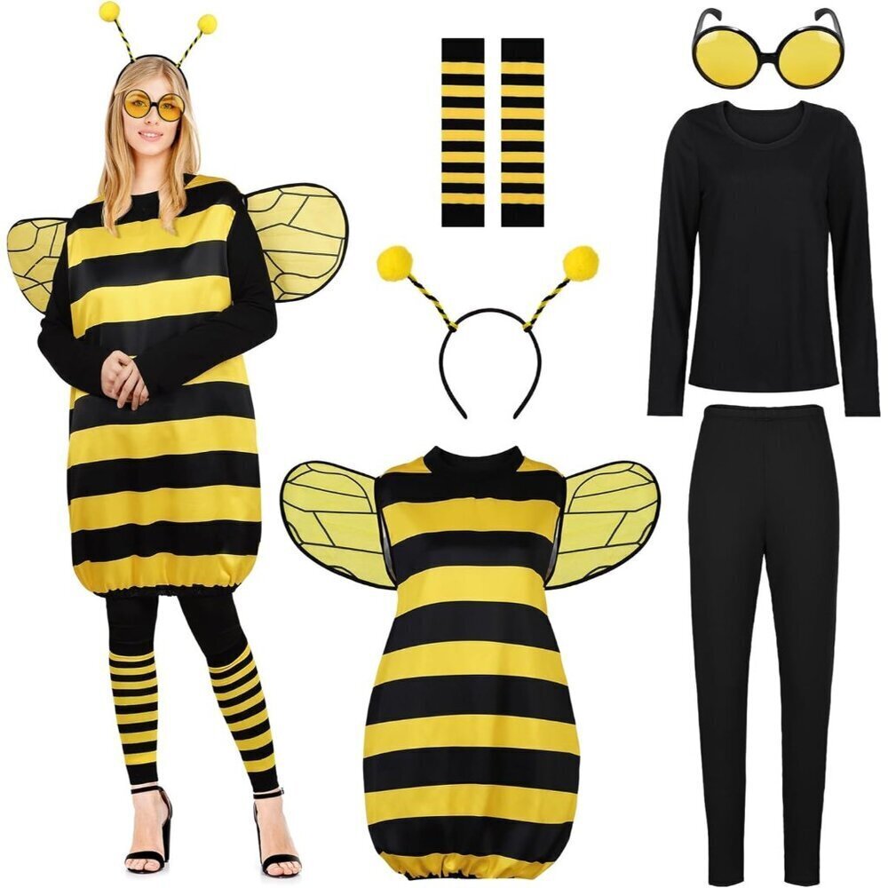 Women Bee Costume Set 100% Polyester Size 3XL Halloween Cosplay Accessories